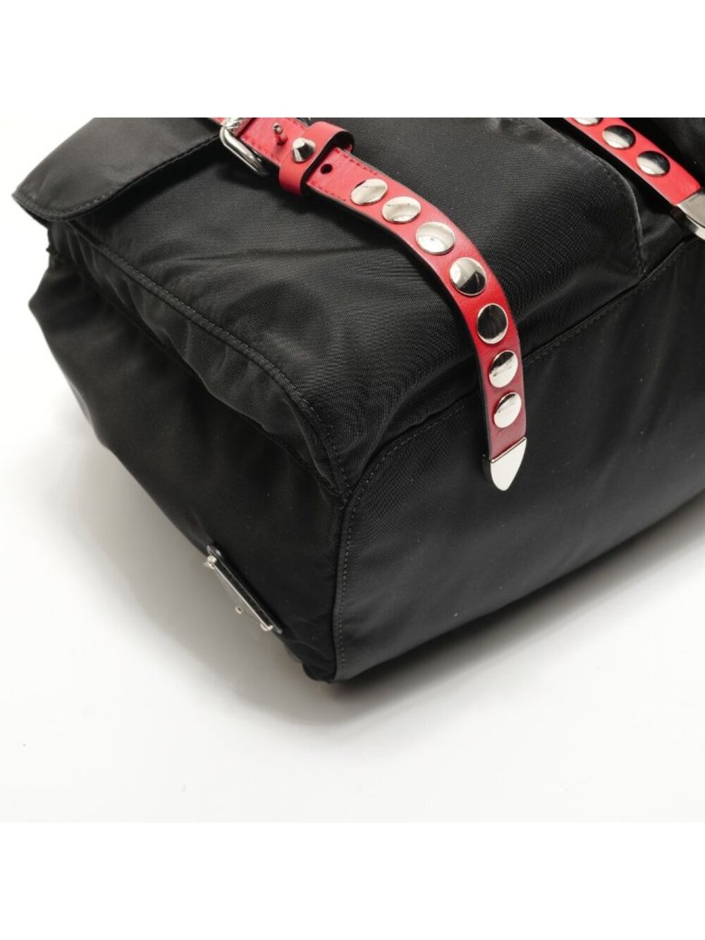 Prada Backpack Nylon Studs Leather - Picture 5 of 10